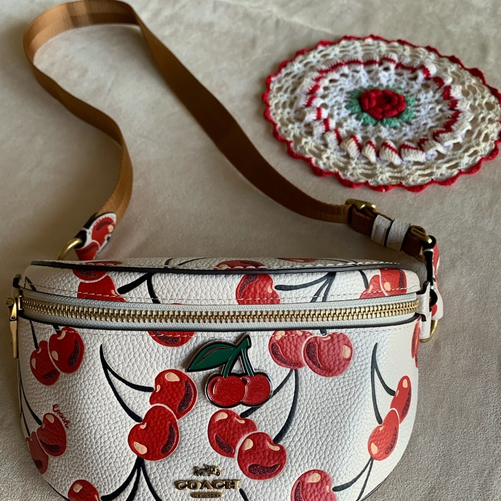 NWOT Coach Bethany Cherry waist bag.  Sold out on the Coach website.
